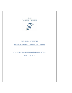 preliminary report study mission of the carter center presidential