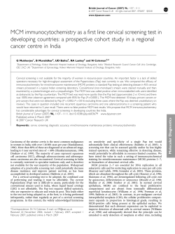 MCM immunocytochemistry as a first line cervical screening