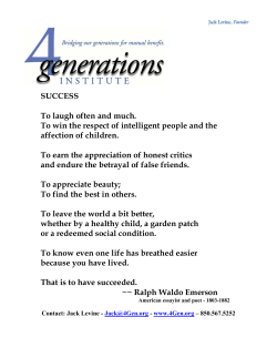 Handouts: Jack Levine, 4Generations Institute