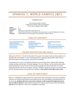 Spanish 1 - Department of Spanish, Italian, and Portuguese