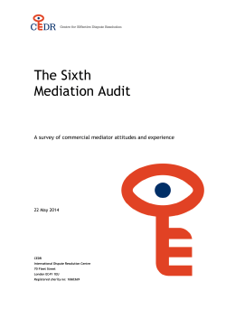 CEDR Mediation Audit 2014