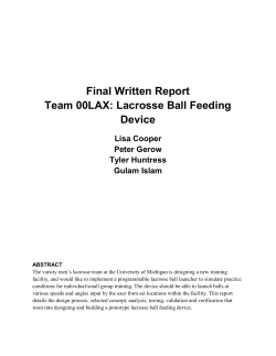 Final Written Report Team 00LAX: Lacrosse Ball