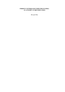 Foreign Controlled Companies in the Indian Economy