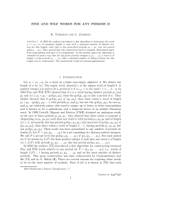 FINE AND WILF WORDS FOR ANY PERIODS II R. Tijdeman and L