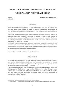 hydraulic modelling of nenjiang river floodplain in northeast china