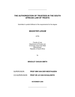 the authorization of trustees in the south african law of trusts