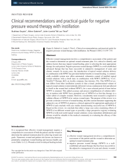 Clinical recommendations and practical guide for negative pressure