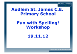Key Stage Two &mdash; Fun With Spelling
