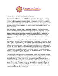 Program Director for Latin America and the Caribbean Prosperity