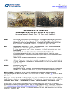 April 2015 - Media Advisory from the United States Postal Service