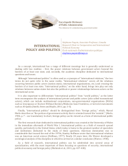 international policy and politics - Dictionnaire encyclop&eacute;dique de l