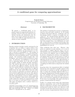 A conditional game for comparing approximations