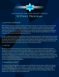 10 Point Program: - Alliance for New Zionist Vision