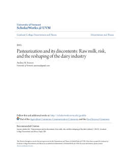 Pasteurization and its discontents: Raw milk, risk, and the reshaping