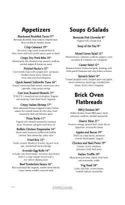 Blackened Rockfish Tacos 1799 Crisp Calamari 1599 Crispy Dry