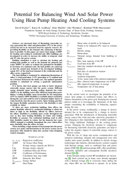 Potential for Balancing Wind And Solar Power Using Heat Pump