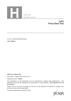 National Qualifications Latin Prescribed Text
