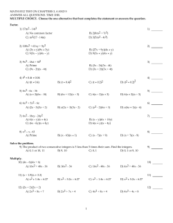 MATH 0312 TEST ON CHAPTERS 3, 4 AND 5 ANSWER ALL