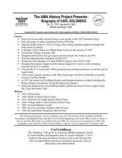 Biography of CARL GOLDBERG - Academy of Model Aeronautics