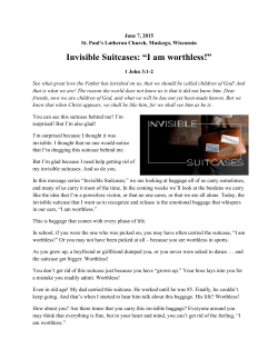 Invisible Suitcases: &ldquo;I am worthless!&rdquo;