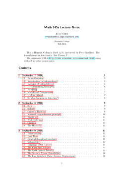 Math 145a Lecture Notes Contents