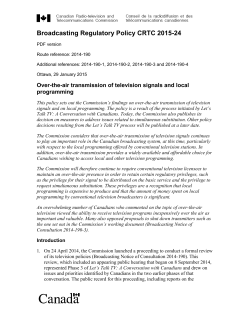 Over-the-air transmission of television signals and local