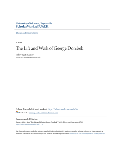 The Life and Work of George Dombek