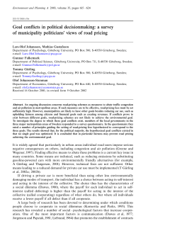 Goal conflicts in political decisionmaking: a survey of municipality