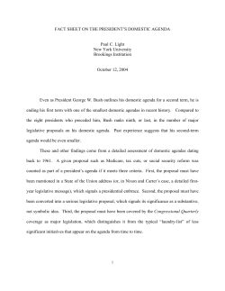 FACT SHEET ON THE PRESIDENT`S DOMESTIC