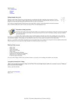Putting thoughts into words The modern writing experience. With