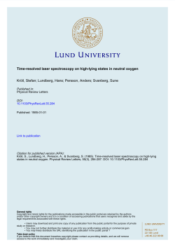 Time-resolved laser spectroscopy on high