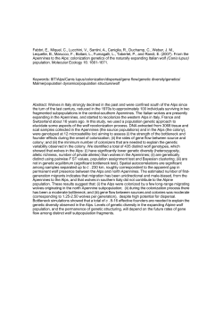 From the Apennines to the Alps: colonization genetics of the