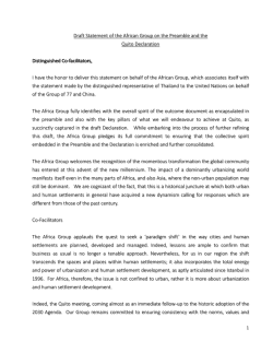 Draft Statement of the African Group on the Preamble and the Quito