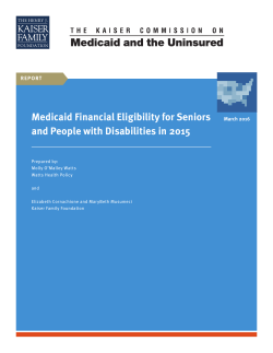 Medicaid Financial Eligibility for Seniors and People with Disabilities