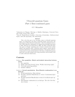 Ultracold quantum Gases Part 1 Bose