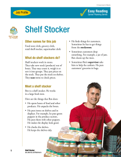 Easy Reading Job Profile - Shelf Stocker - ALIS