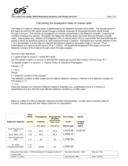 Calculating the propagation delay of coaxial cable
