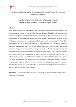 Television Broadcasting and the Democratization Process in Nigeria