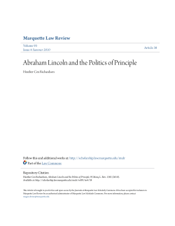 Abraham Lincoln and the Politics of Principle
