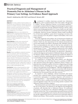 Practical Diagnosis and Management of Dementia
