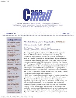 Case Mail - The Law Society of Saskatchewan