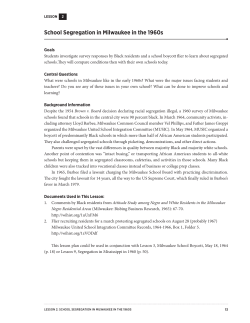 School Segregation in Milwaukee in the 1960s