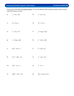 Factoring Perfect Squares