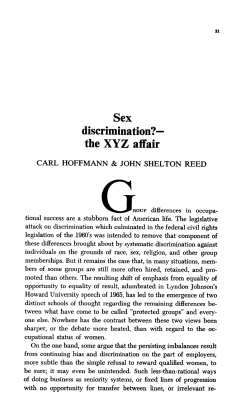 discrimination?- the XYZ affair