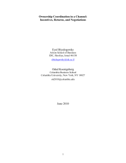 Ownership Coordination in a Channel: Incentives, Returns, and