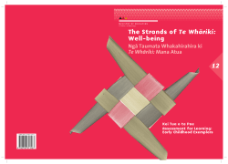 The strands of Te Whāriki: Well-being
