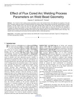 Effect of Flux Cored Arc Welding Process Parameters on