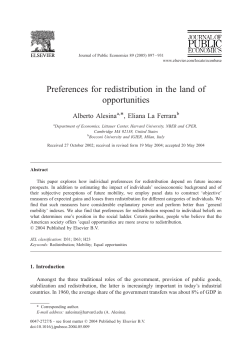 Preferences for redistribution in the land of opportunities