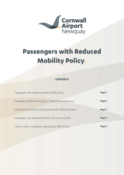 Passengers with Reduced Mobility Policy.