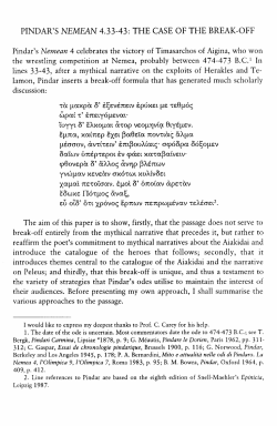 PINDAR`S NEMEAN 4.3 3-43: THE CASE OF THE BREAK-OFF